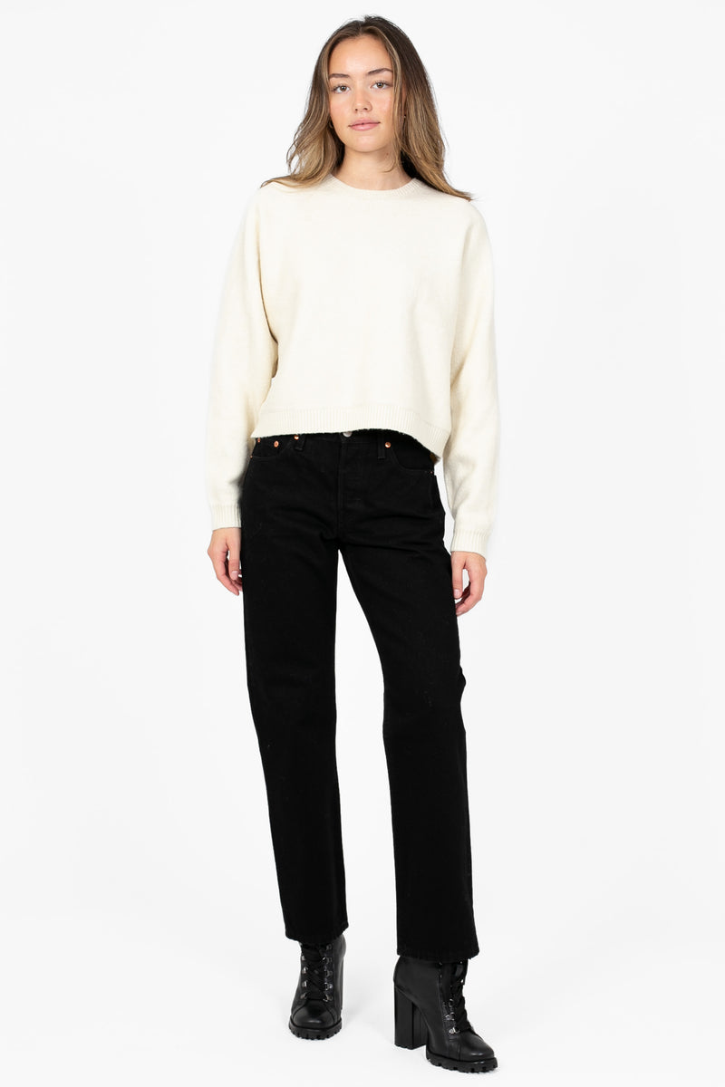 Rosy Cropped Knit Sweater - honey