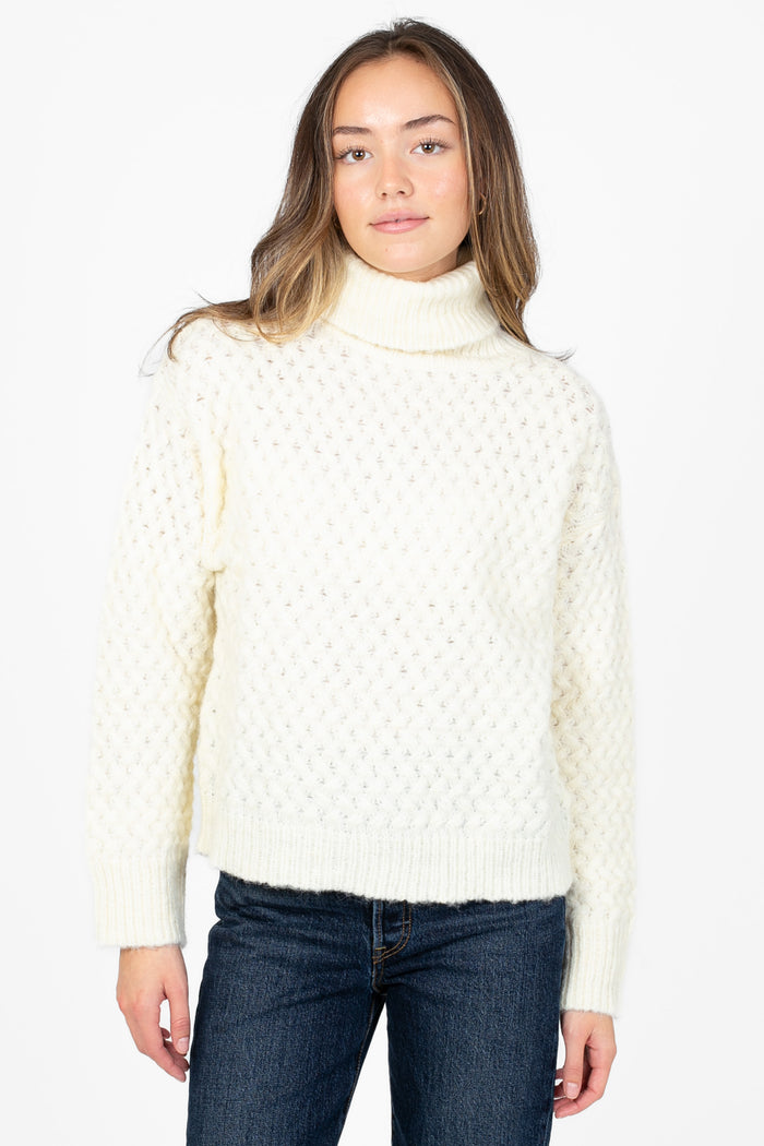 Maddie Textured Knit Sweater - honey
