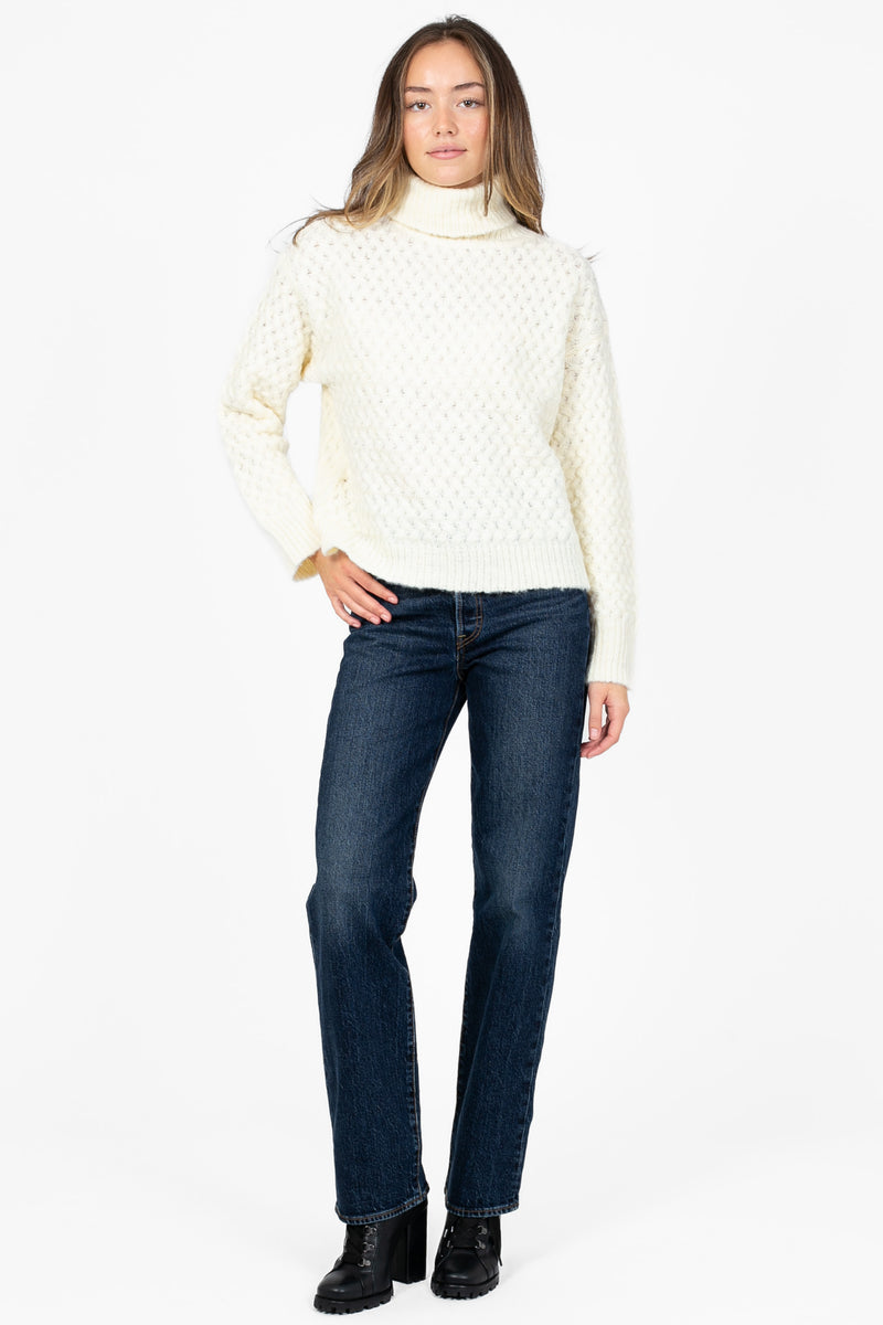 Maddie Textured Knit Sweater - honey