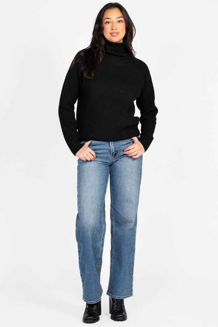 Celina Ribbed Turtleneck Sweater - honey