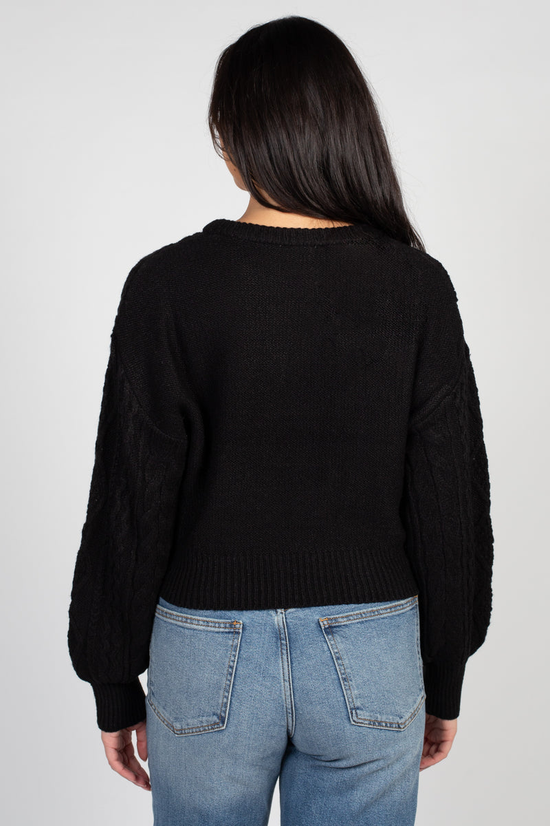 Tori Classic Cable Knit Cropped Sweater