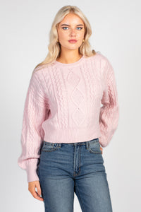 Tori Classic Cable Knit Cropped Sweater