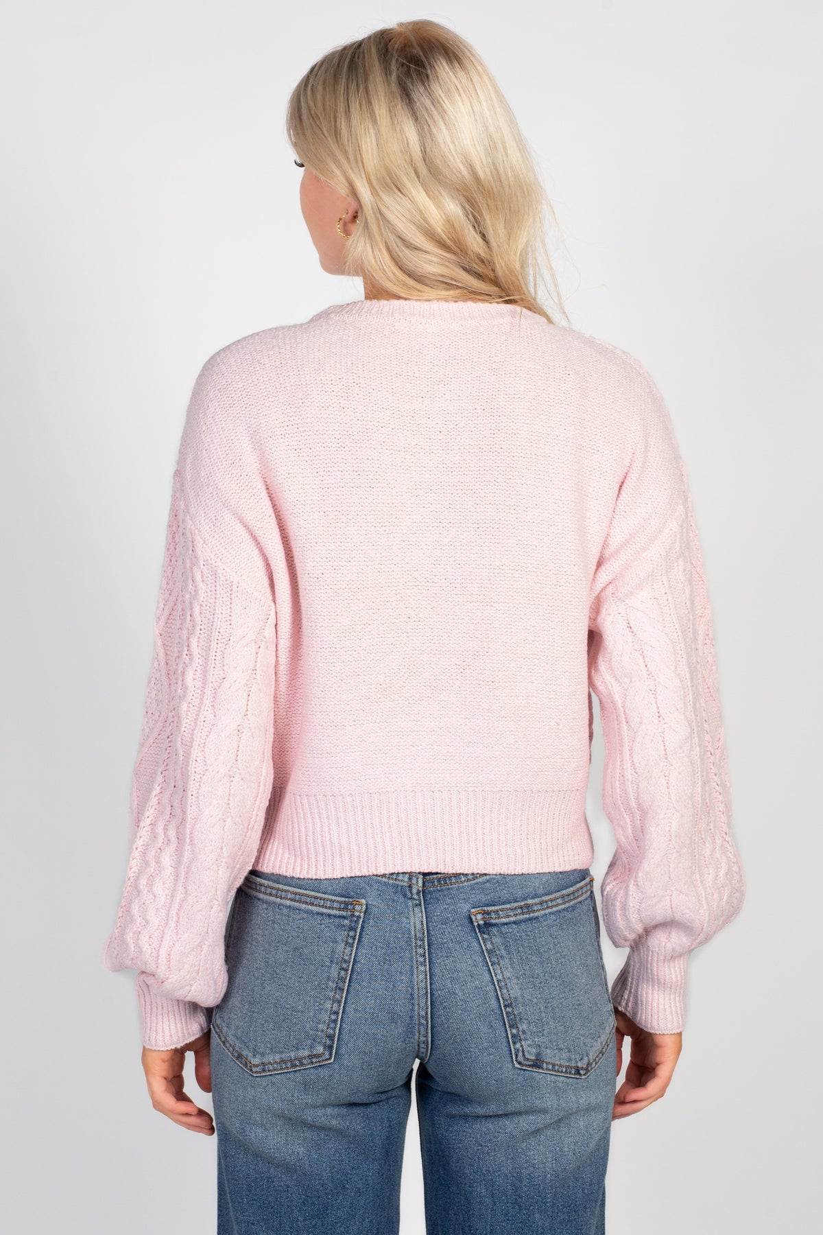 Tori Classic Cable Knit Cropped Sweater