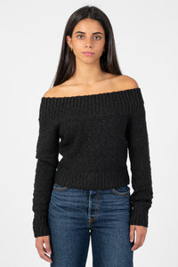 Monica Off-The-Shoulder Knit Sweater - honey
