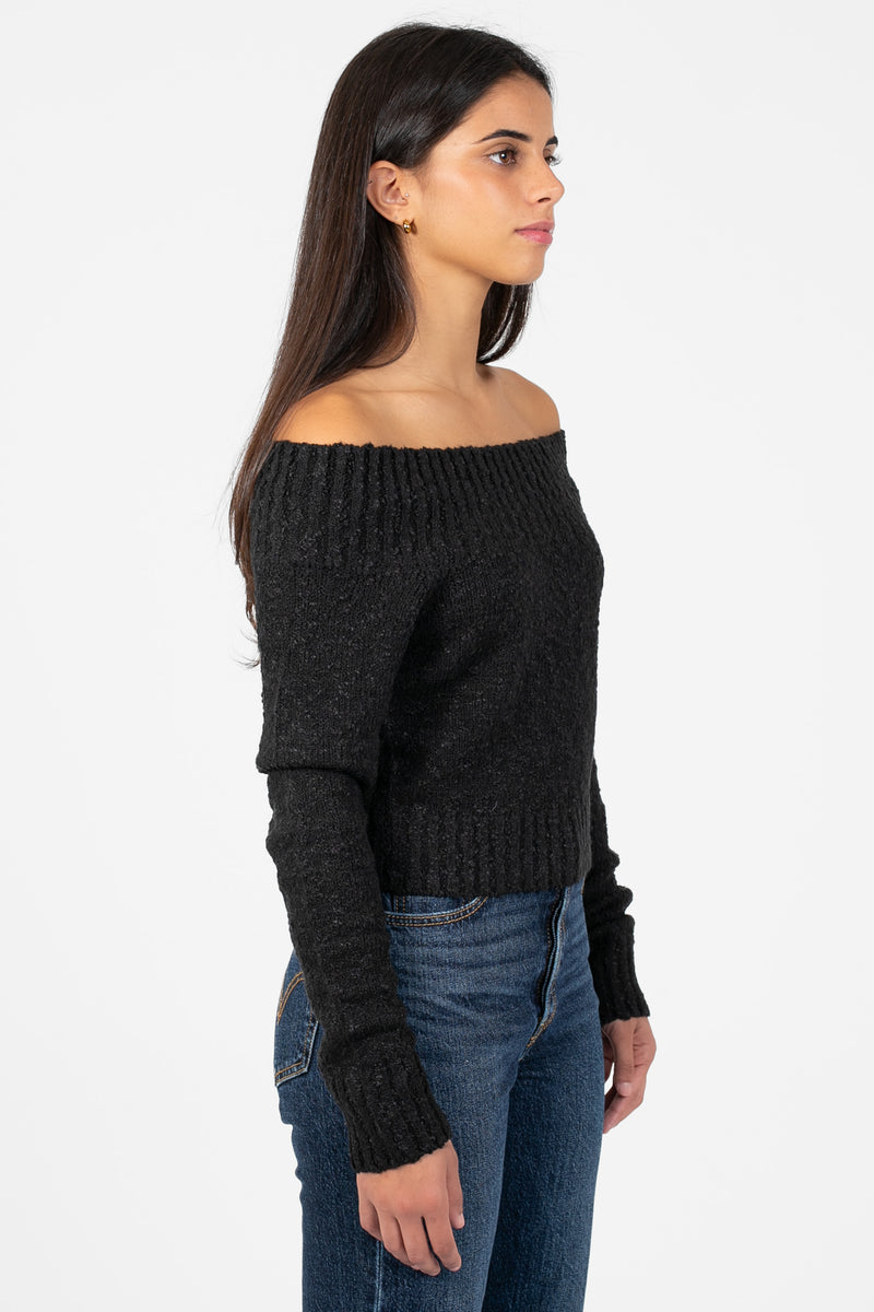 Monica Off-The-Shoulder Knit Sweater - honey