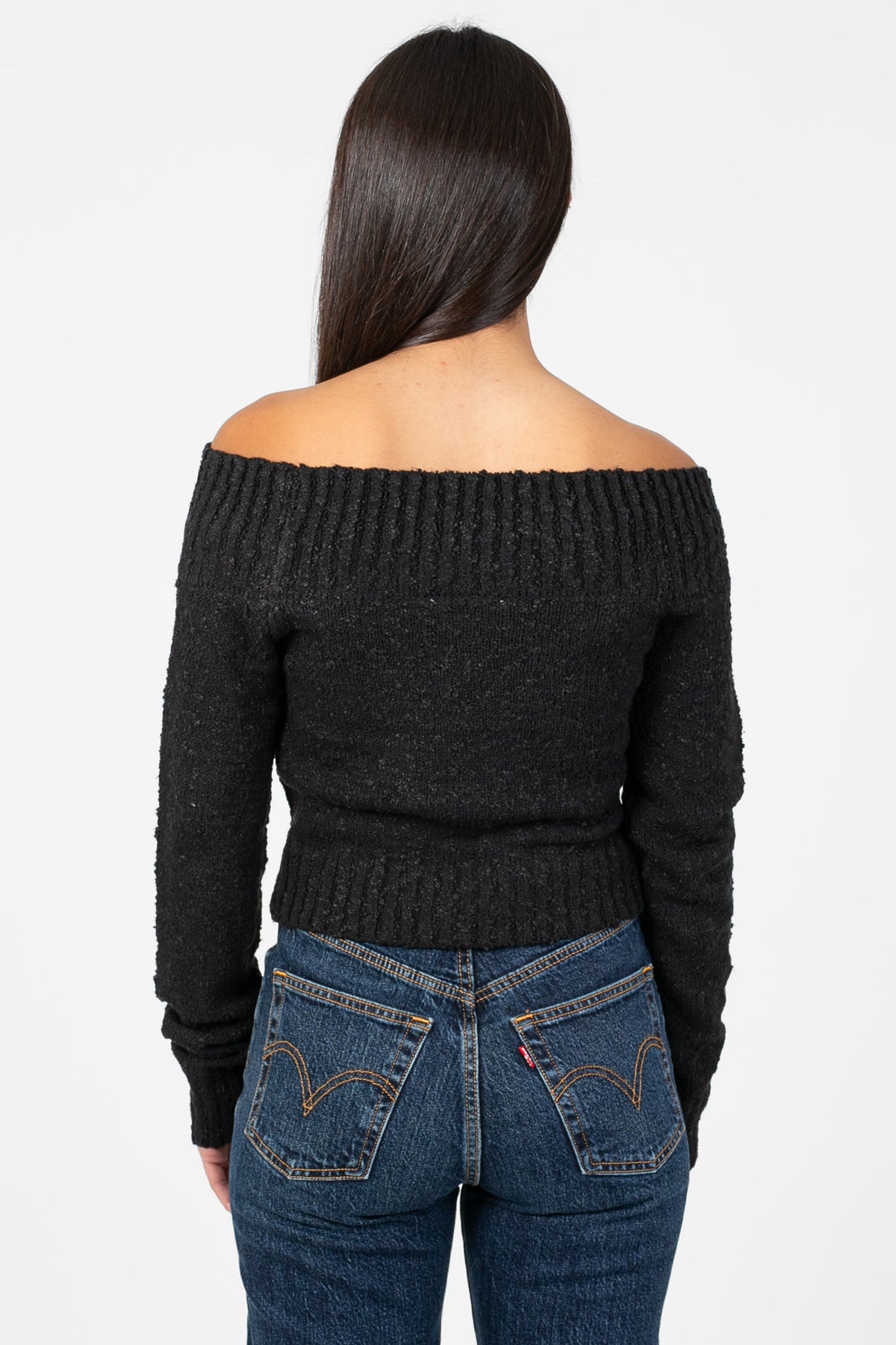 Monica Off-The-Shoulder Knit Sweater - honey
