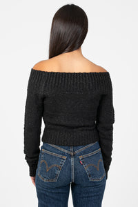 Monica Off-The-Shoulder Knit Sweater - honey