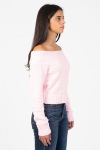 Monica Off-The-Shoulder Knit Sweater - honey