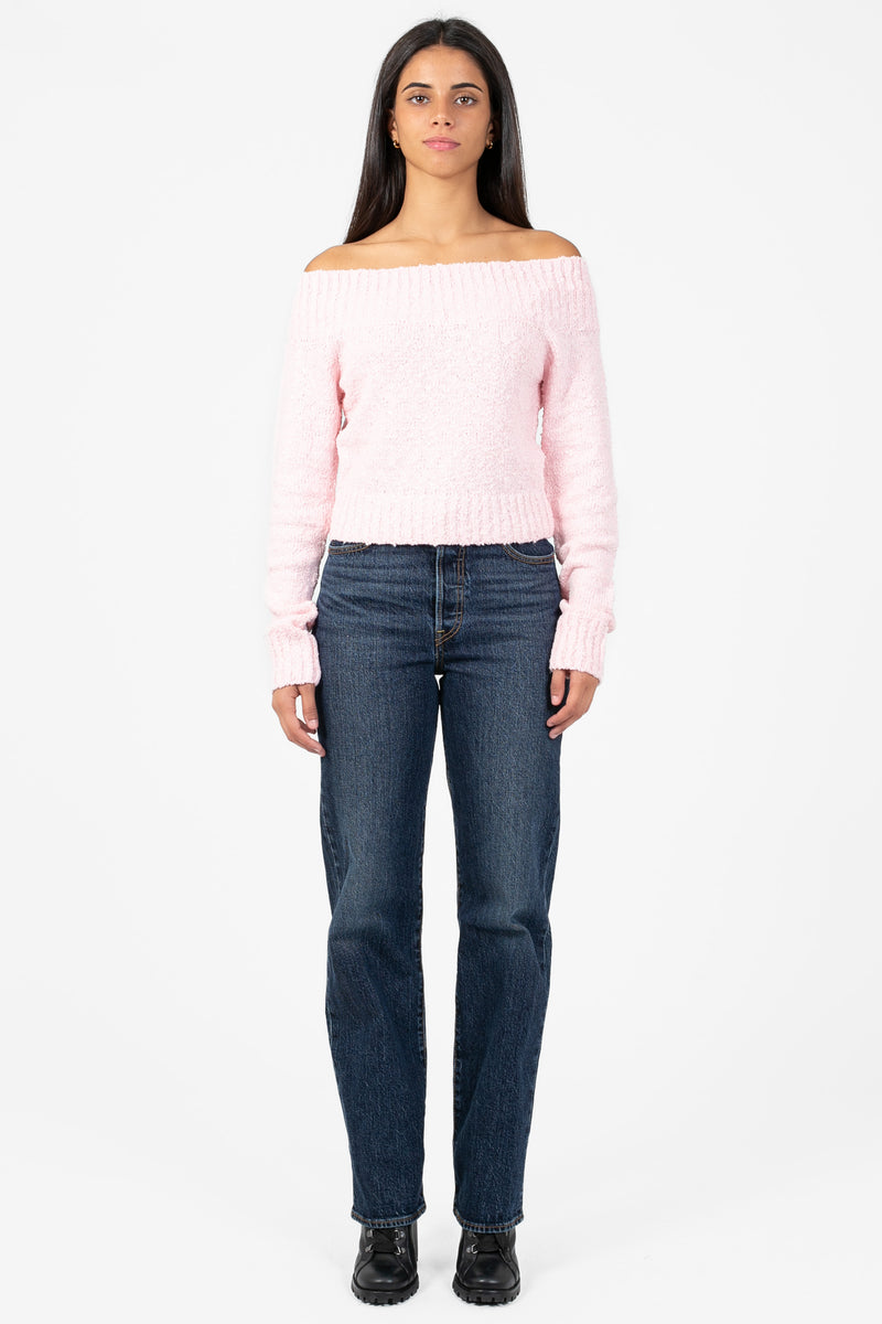 Monica Off-The-Shoulder Knit Sweater - honey