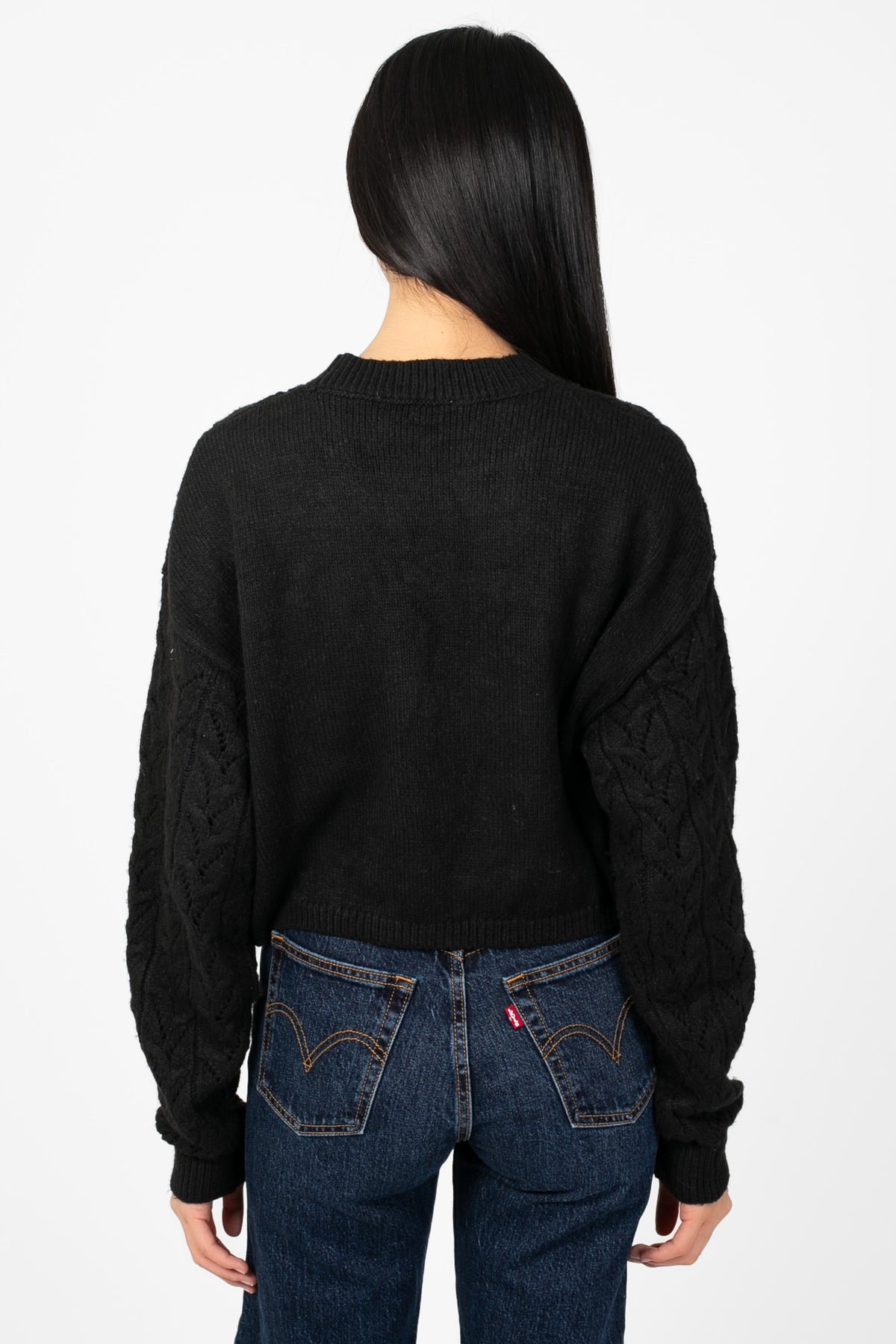 Alisa Pointelle Cable Knit Sweater - honey