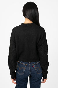 Alisa Pointelle Cable Knit Sweater - honey