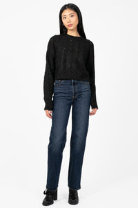 Alisa Pointelle Cable Knit Sweater - honey