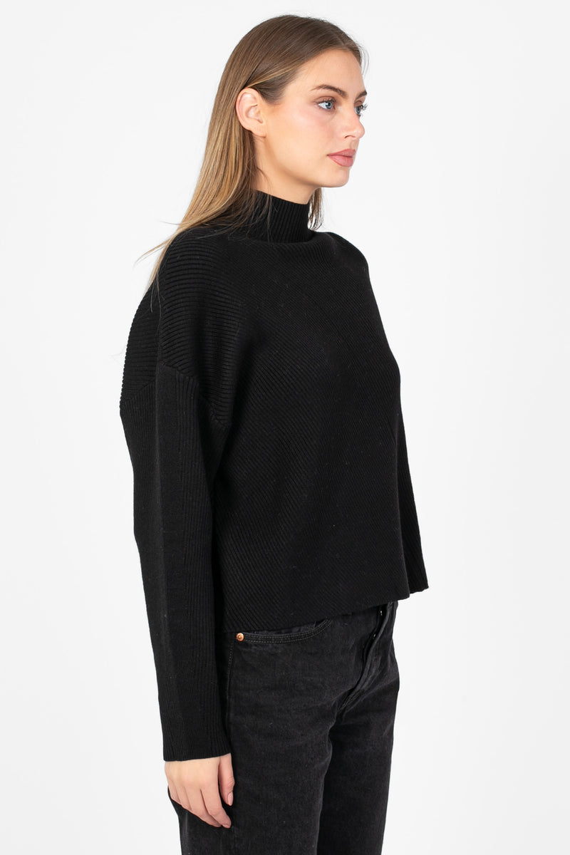Collette Diagonal Ribbed Sweater - honey