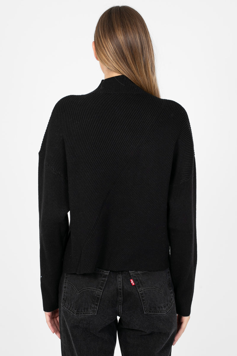 Collette Diagonal Ribbed Sweater - honey