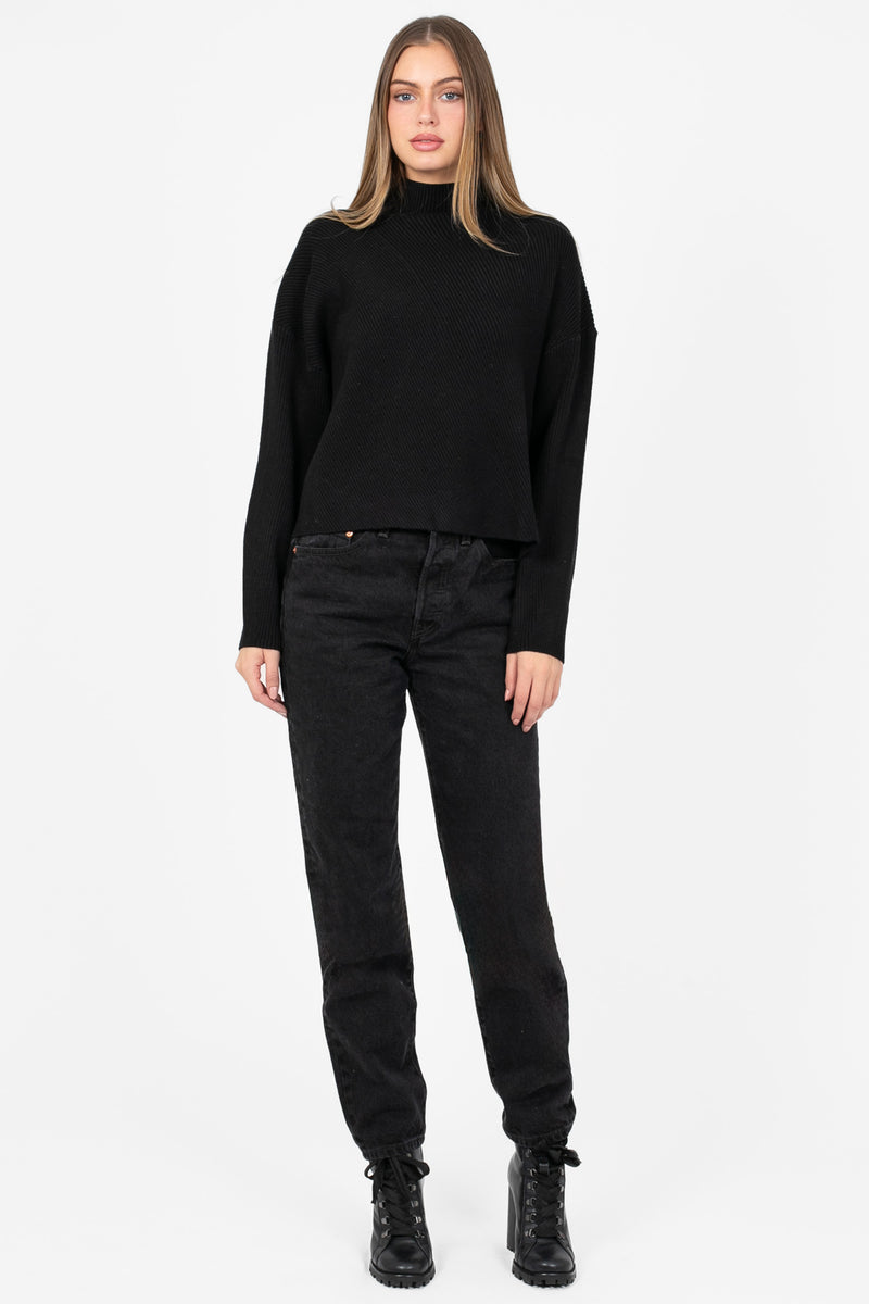 Collette Diagonal Ribbed Sweater - honey