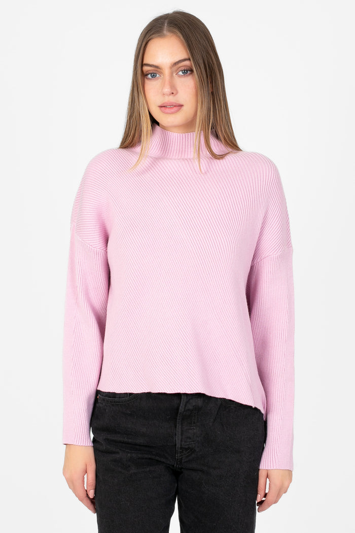 Collette Diagonal Ribbed Sweater - honey