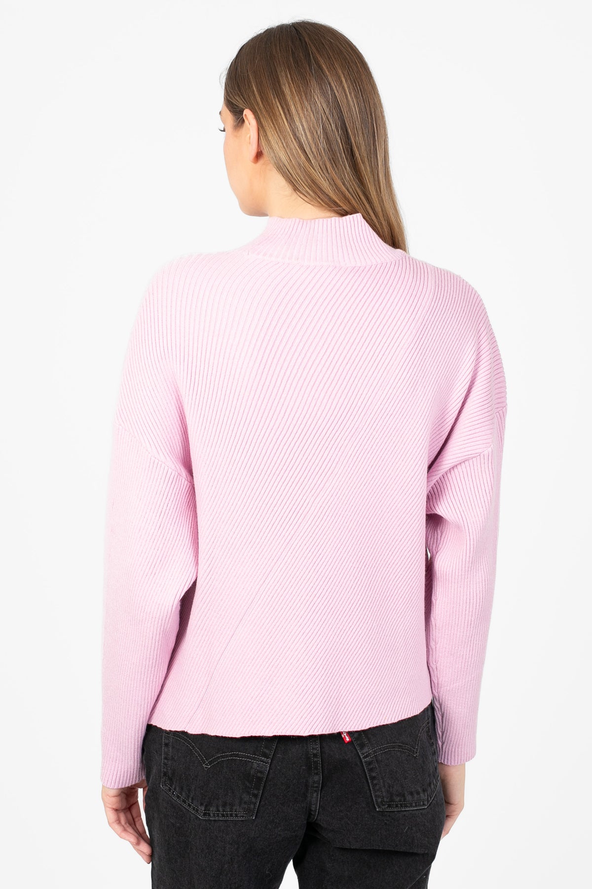 Collette Diagonal Ribbed Sweater - honey