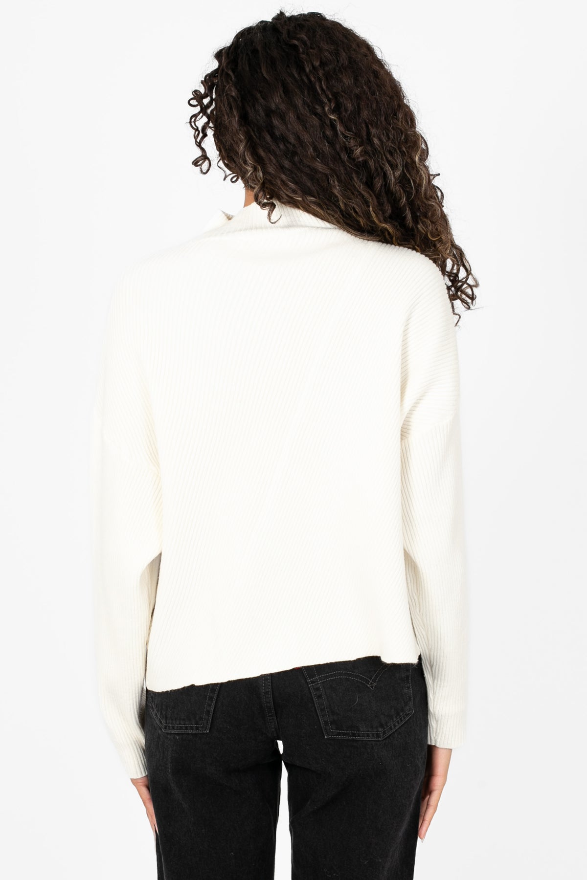 Collette Diagonal Ribbed Sweater - honey