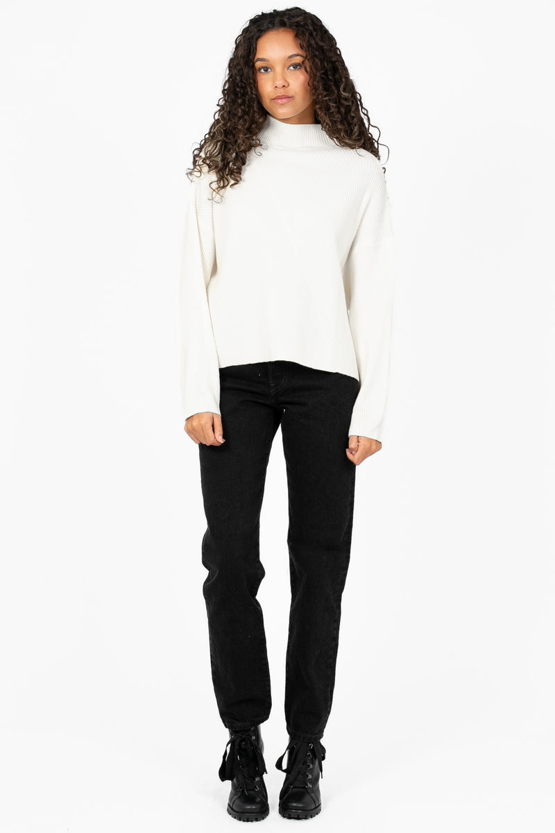 Collette Diagonal Ribbed Sweater - honey