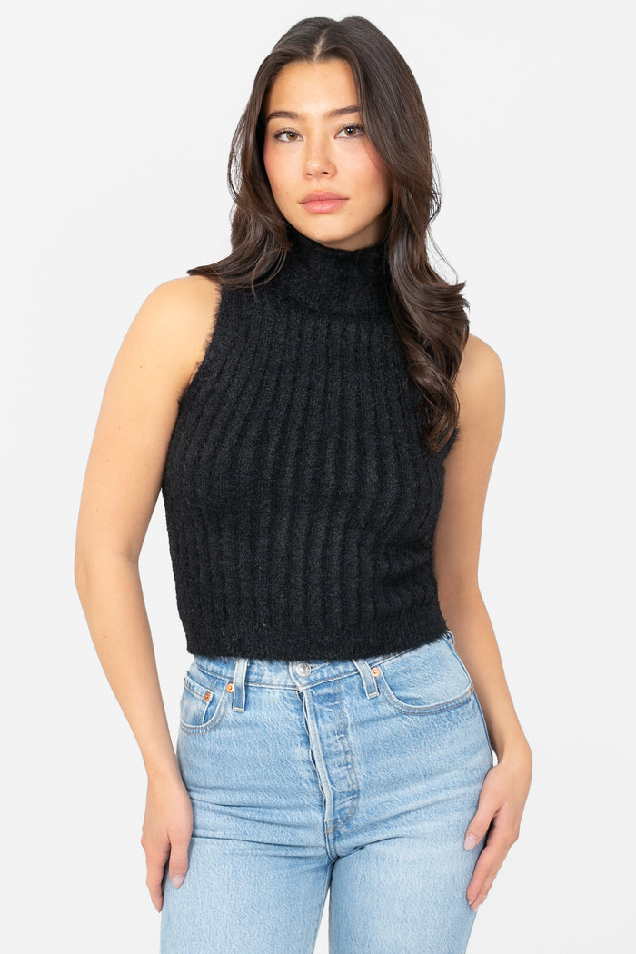 Piper Ribbed Fuzzy Sweater - honey