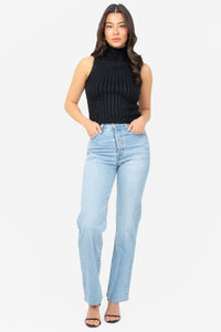 Piper Ribbed Fuzzy Sweater - honey