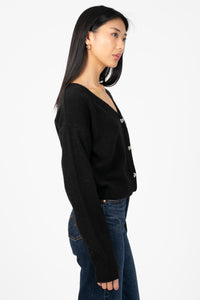 Piper Heart Button Cardigan - honey