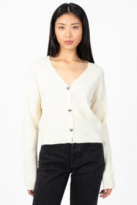 Piper Heart Button Cardigan - honey