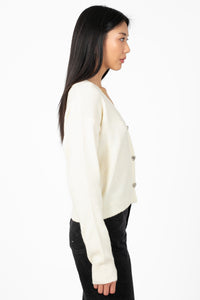 Piper Heart Button Cardigan - honey