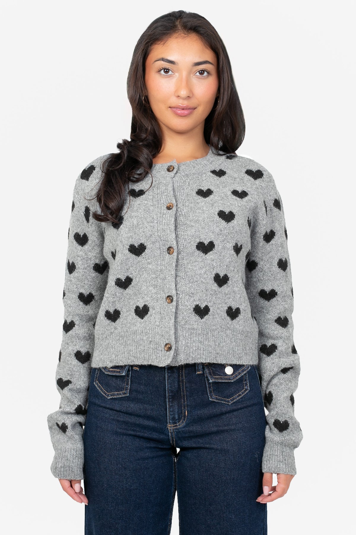 Della Knit Heart Cardigan