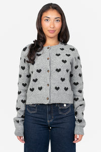 Della Knit Heart Cardigan