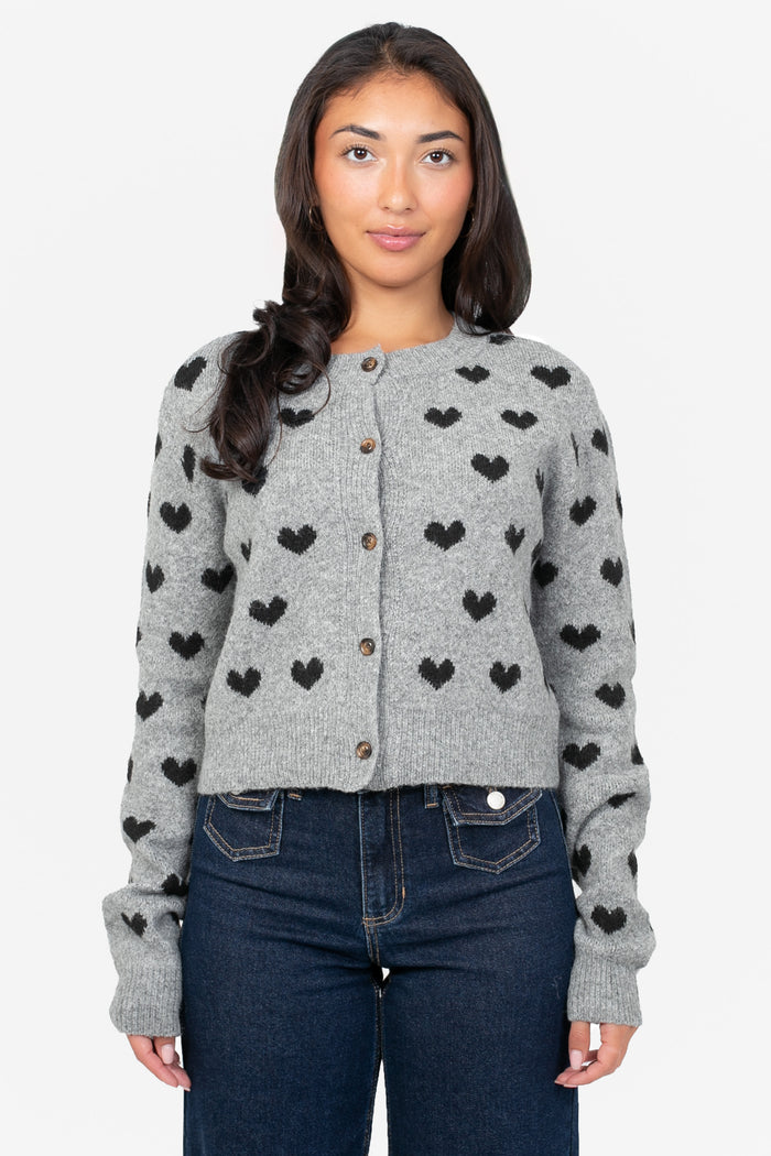 Della Knit Heart Cardigan