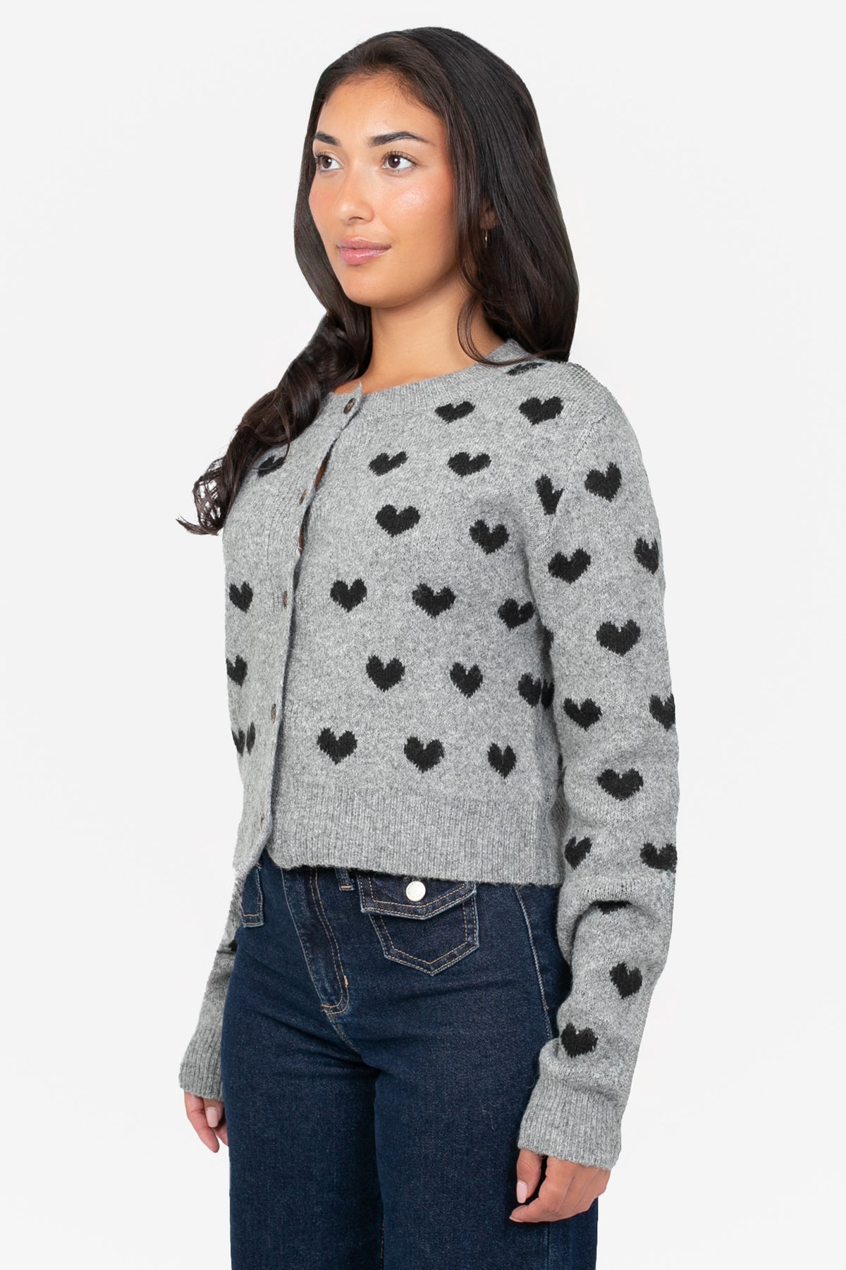 Della Knit Heart Cardigan