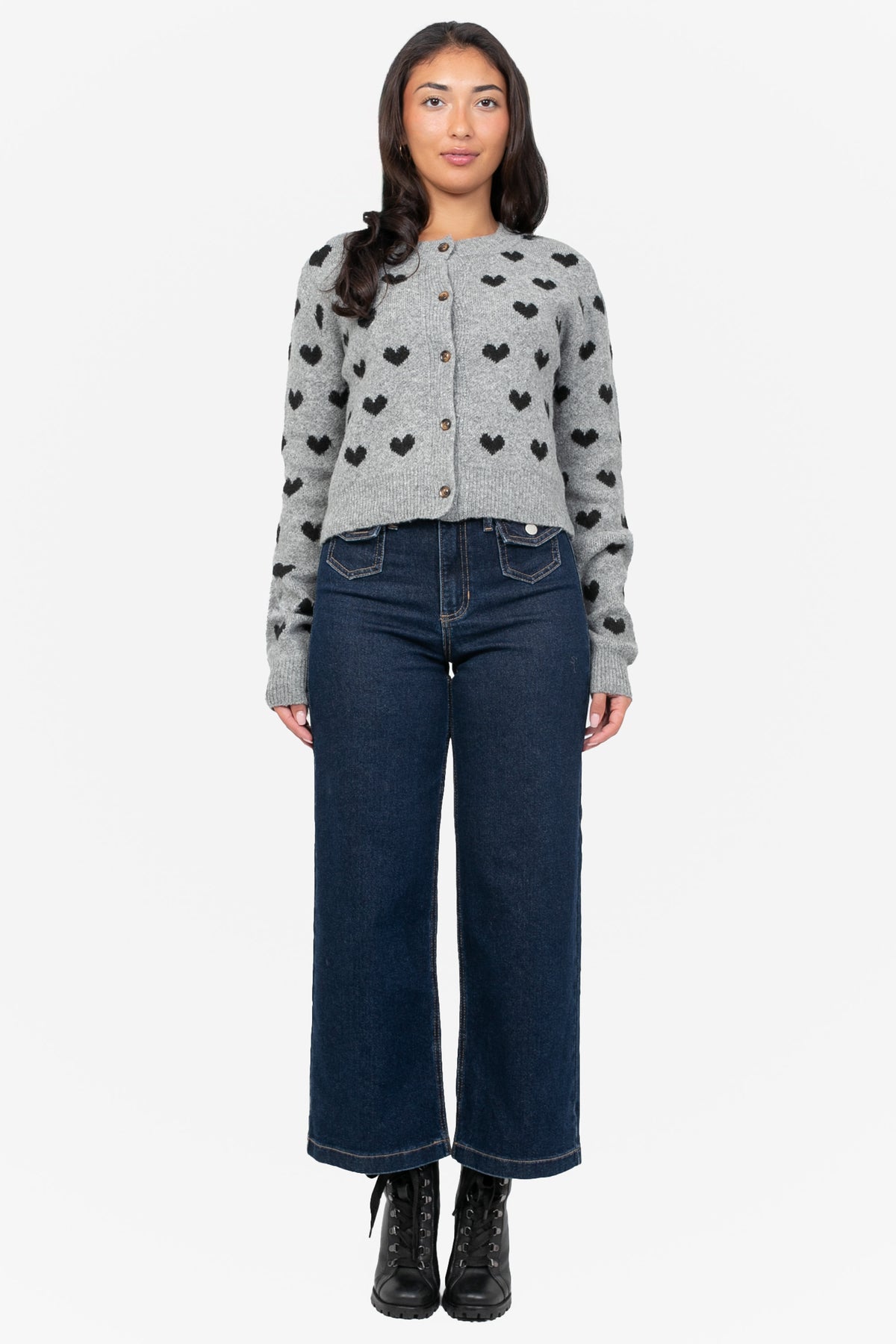Della Knit Heart Cardigan