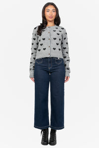 Della Knit Heart Cardigan