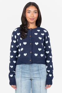 Della Knit Heart Cardigan