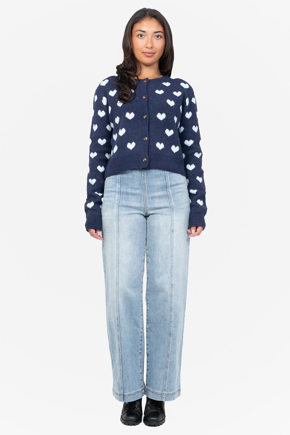 Della Knit Heart Cardigan