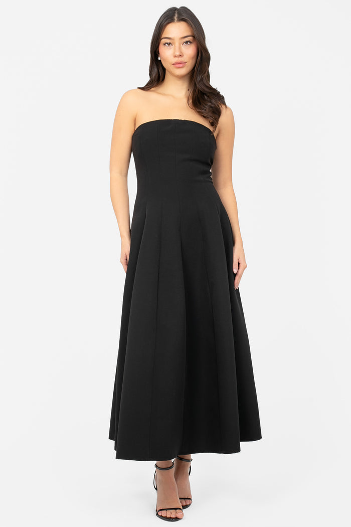 Layla Pleated Midi Dress - honey