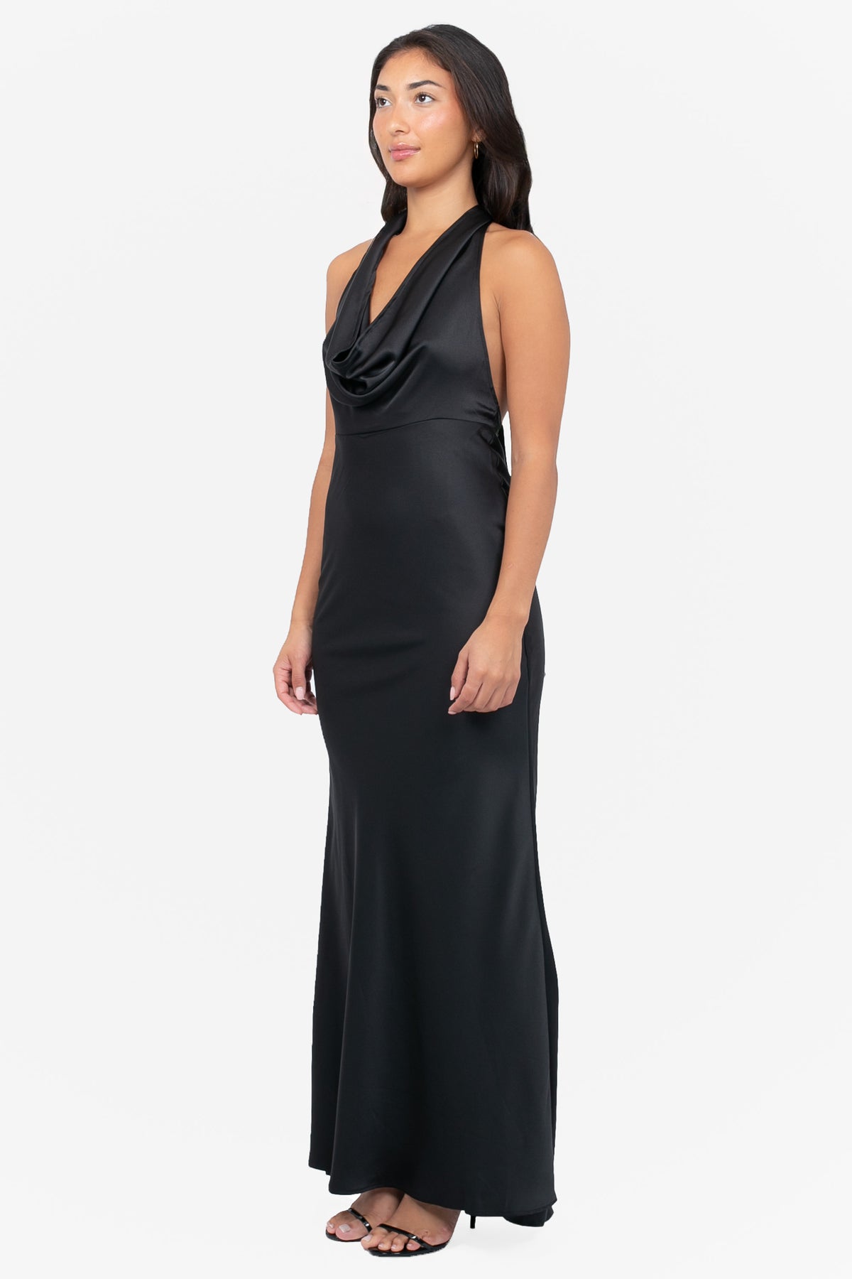 Linnea Satin Halter Maxi Dress
