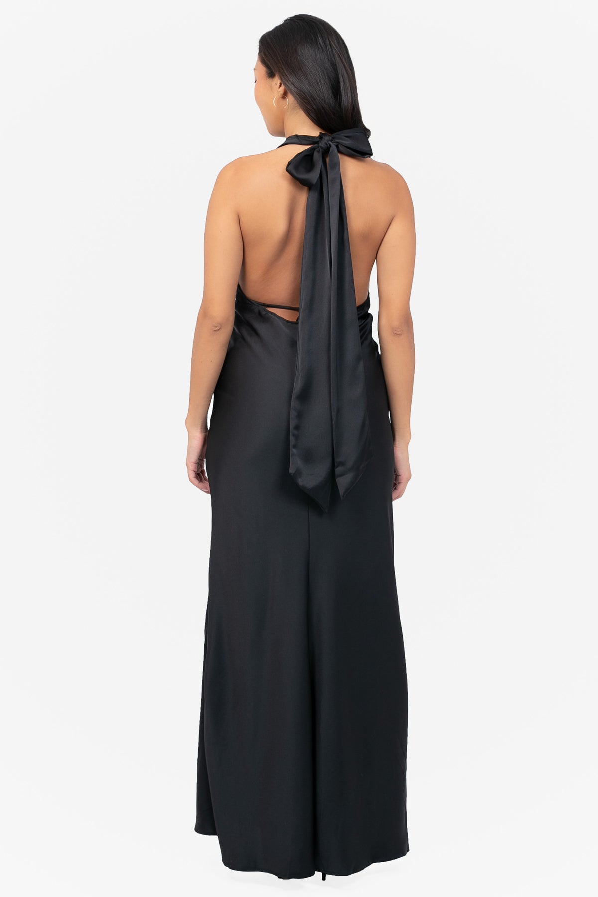 Linnea Satin Halter Maxi Dress