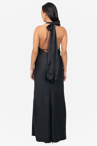 Linnea Satin Halter Maxi Dress