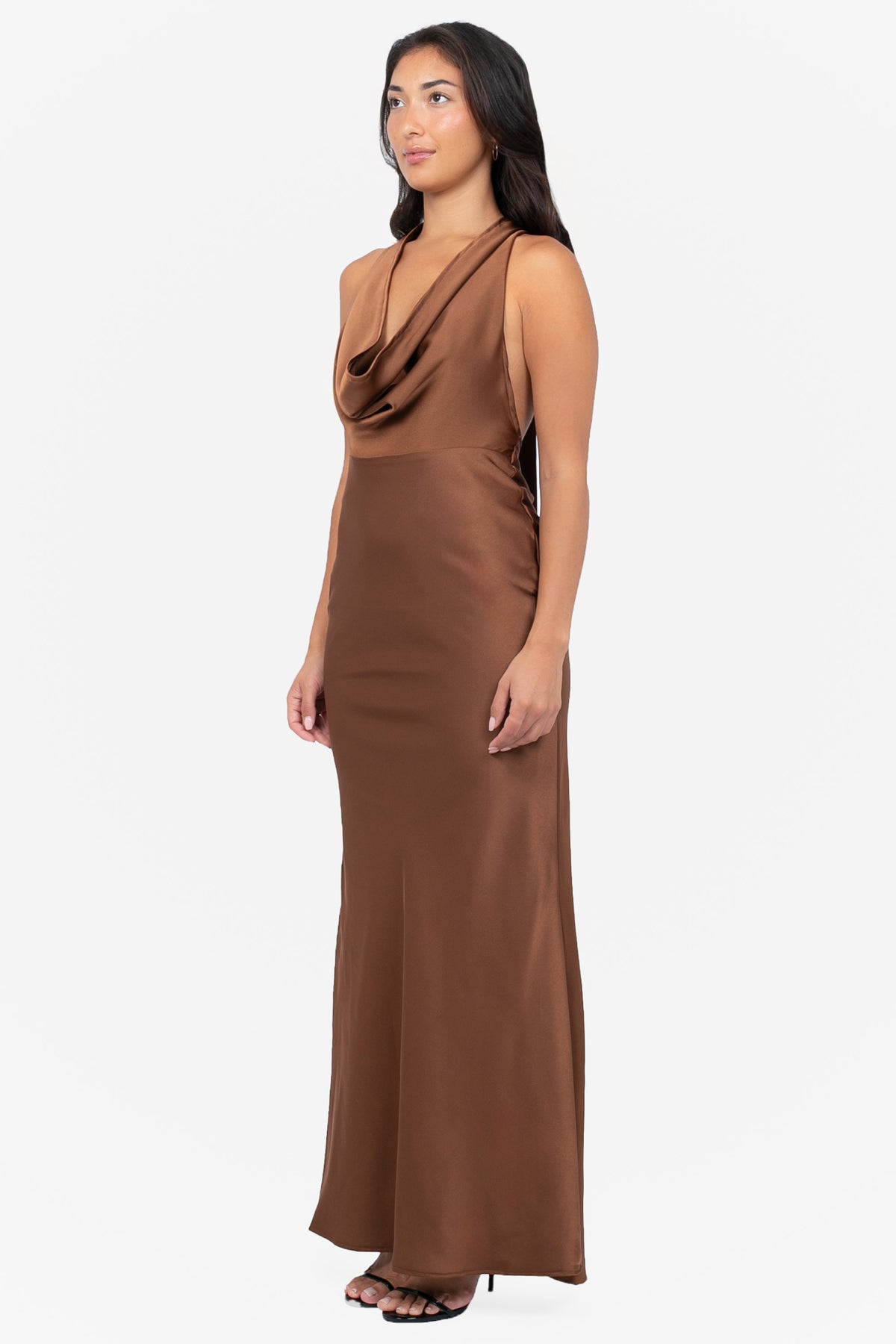 Linnea Satin Halter Maxi Dress