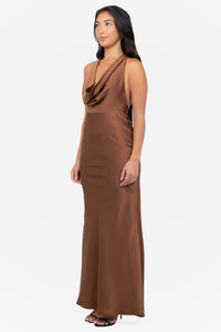 Linnea Satin Halter Maxi Dress