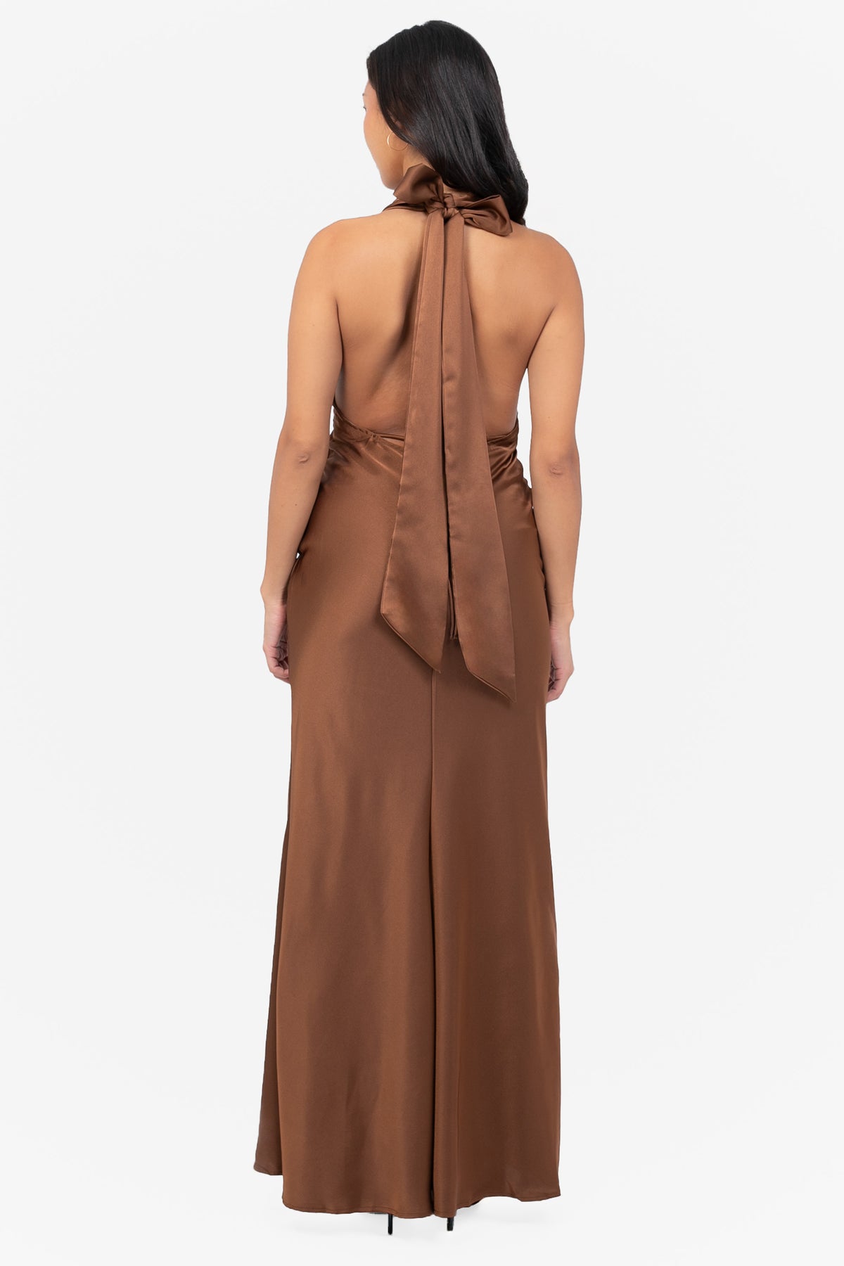 Linnea Satin Halter Maxi Dress