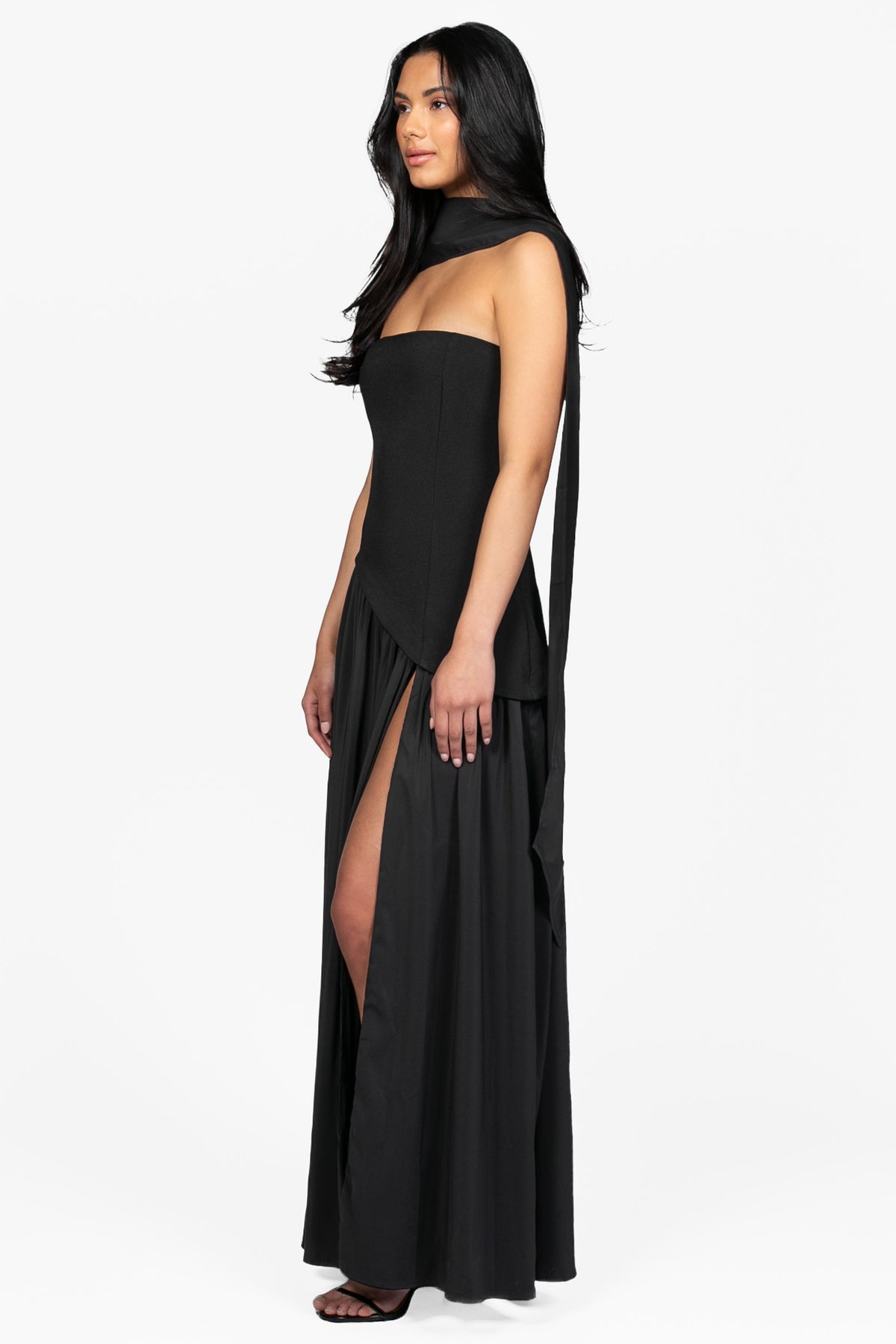 Sofina Asymmetrical Waist Maxi Dress - honey