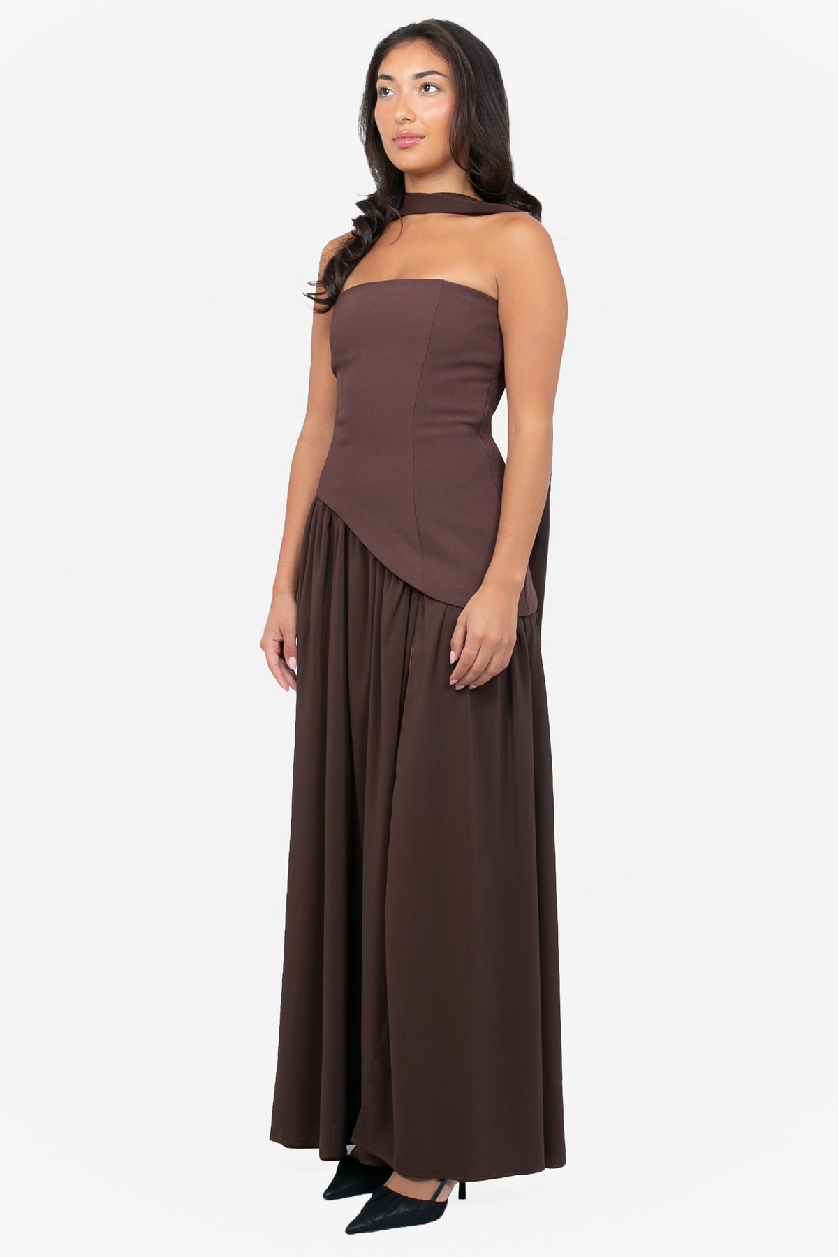 Sofina Asymmetrical Waist Maxi Dress