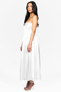 Marcella Tube Satin Midi Dress - honey