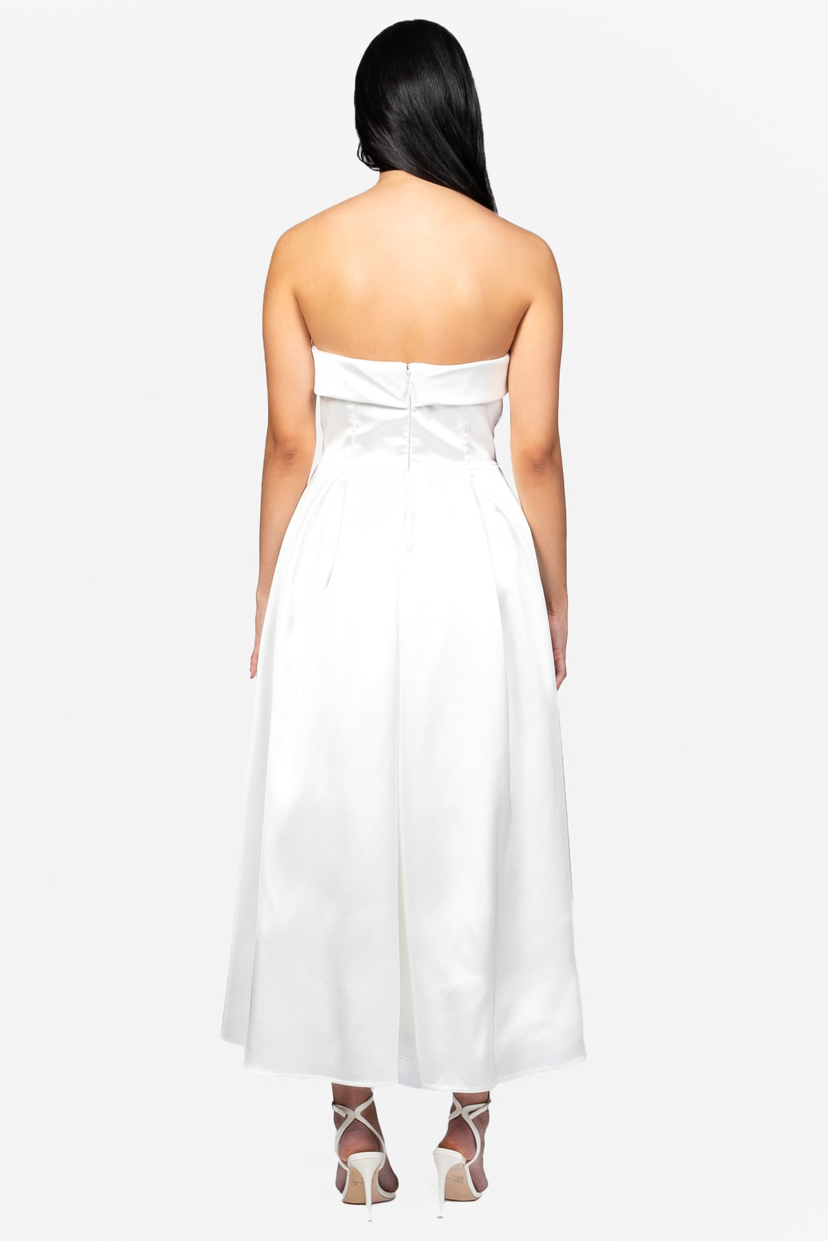 Marcella Tube Satin Midi Dress - honey