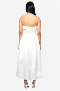 Marcella Tube Satin Midi Dress - honey