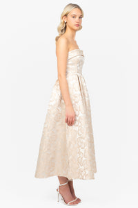 Palmera Floral Jacquard Midi Dress