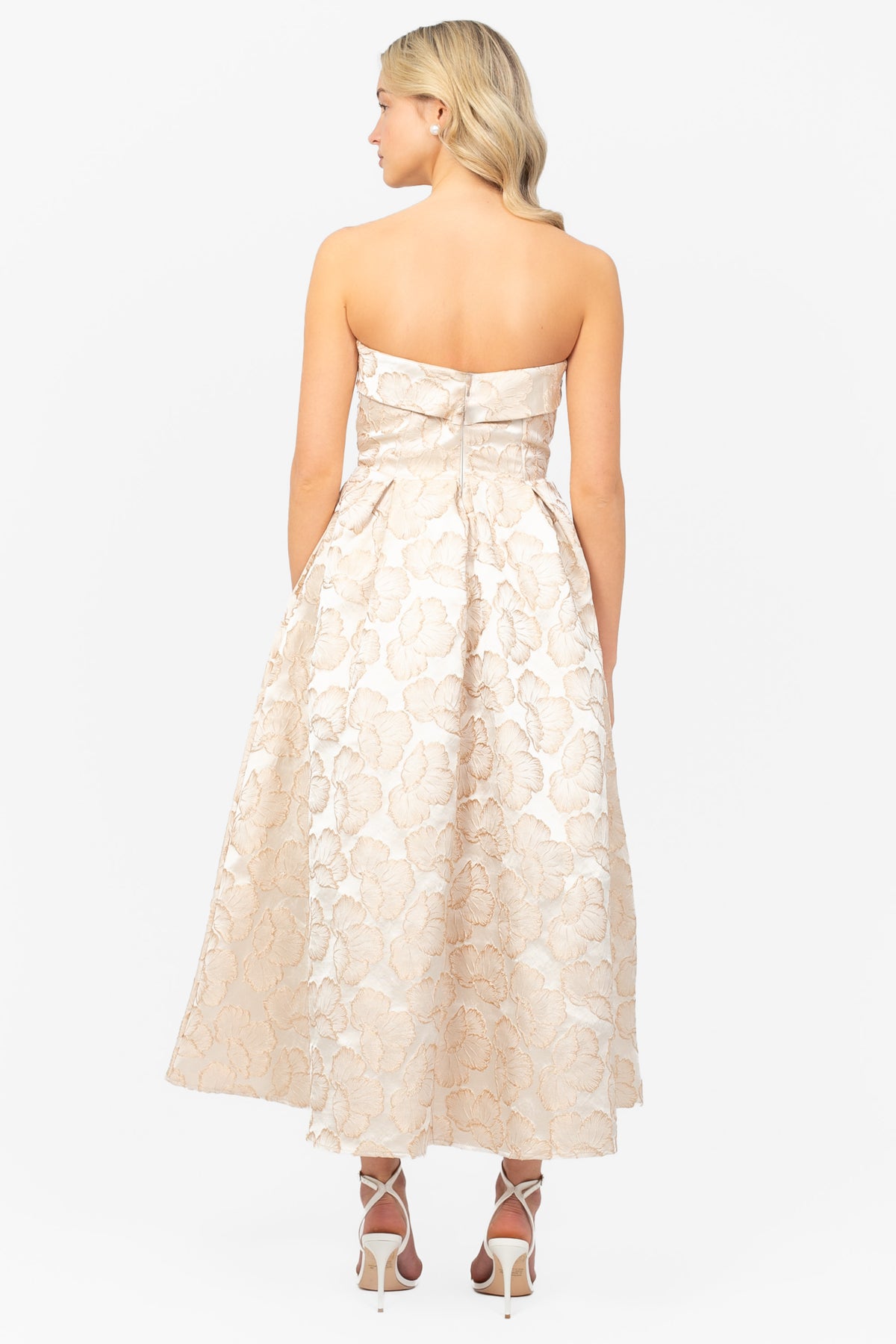 Palmera Floral Jacquard Midi Dress